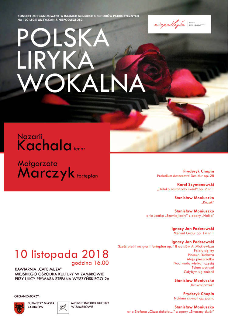 POLSKA LIRYKA WOKALNA - Filharmonia Łomża  - Zambrów 10.11.2018