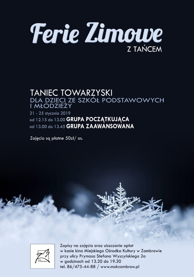 Ferie Zimowe z Tańcem Nowoczesnym, Zambrów 2019