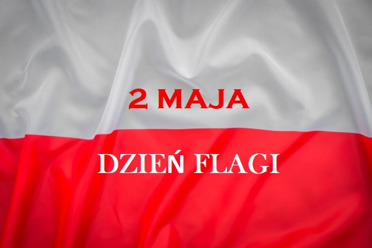 Bary Polski z napisem ŚWIĘTO FLAGI RZECZYPOSPOLITEJ POLSKIEJ